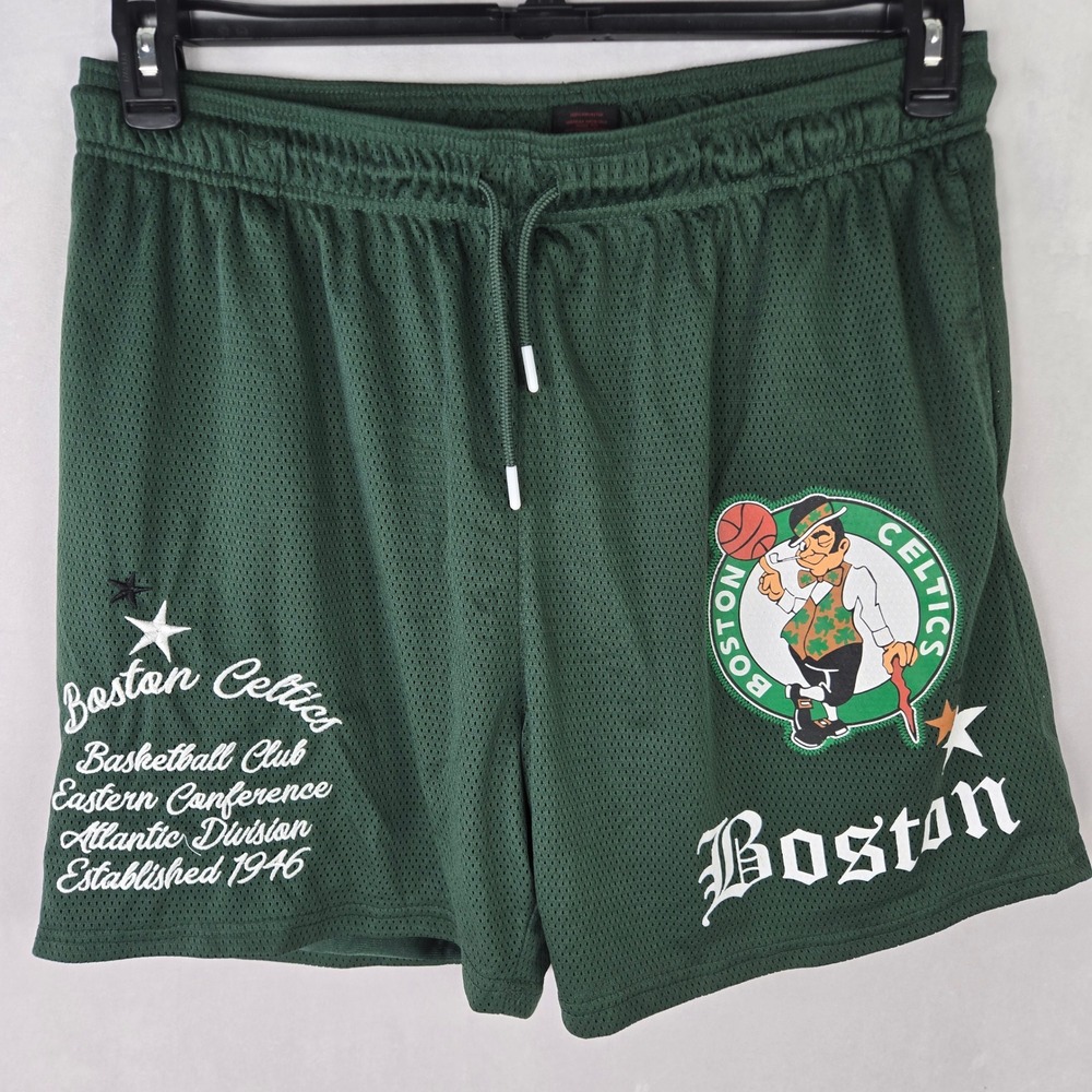NBA Ultra Game Boston Celtics Green Mesh Basketball Shorts Mens XL Embroidered